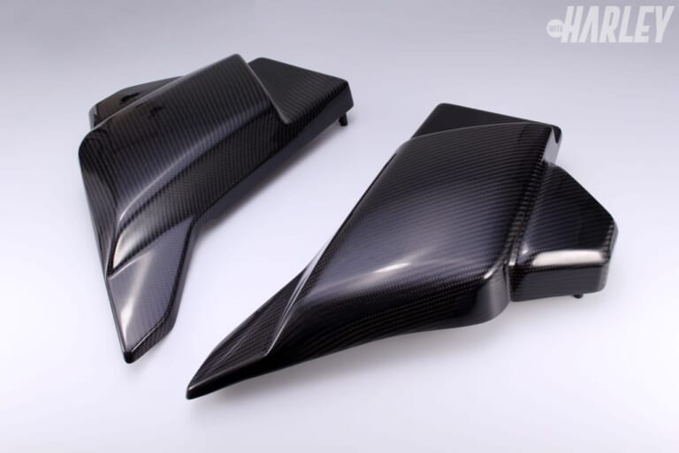 SPEEDRA｜ドライカーボンサイドカバー左右セット｜[ハーレーカスタム] ハーレー分野でも高品質なオリジナルアルミビレットパーツを開発〈SPEEDRA〉