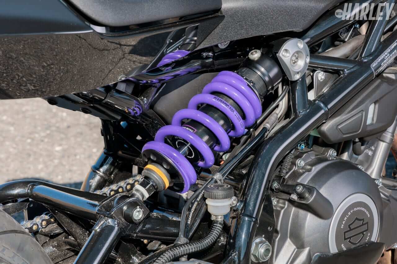 HYPERPRO｜モノショックエマルジョンボディー｜ハーレーX350の前後サスペンションをカスタム。テクニクス／ナイトロン／ハイパープロ／YSSでレーシーにキメる