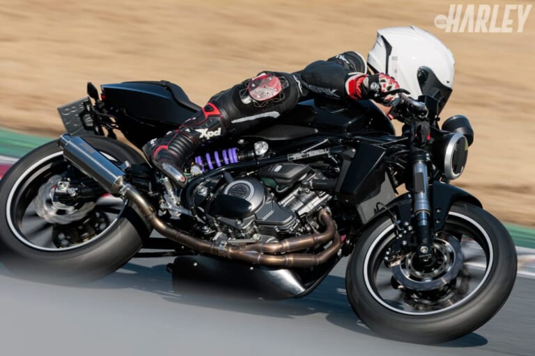 HYPERPRO｜モノショックエマルジョンボディー｜抹茶いぬ｜ハーレーX350の前後サスペンションをカスタム。テクニクス／ナイトロン／ハイパープロ／YSSでレーシーにキメる