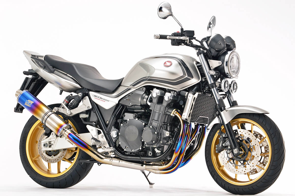 TSRとアールズ・ギアが共同開発するホンダCB1300SF＆SB用リプレイス用チタンフルエキゾースト4-1集合｜TSR製CB1300SF/SB(’21-)用マフラー【世界耐久を共に戦うアールズ・ギアと開発】