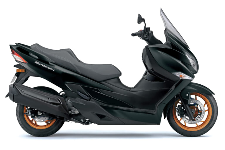 スズキ|バーグマン400|イギリス仕様|2025年モデル|今度の「バーグマン400」はゴールドホイール! 英スズキがニューカラー3色を発表、日本使用にも導入?