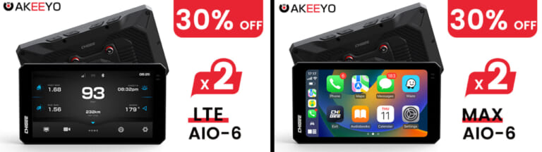 AKEEYO AIO-6｜最先端の安全・快適機能が最大30%OFFで! バイク用スマートモニター「AIO-6」シリーズがアンコール販売中