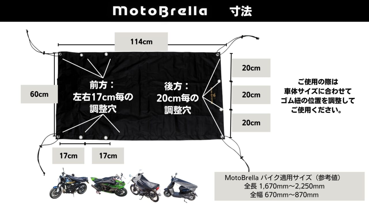 「MotoBrella」｜「この夏、欲しい」熱々シートを解決できる、ちょい掛けカバー「MotoBrella（モトブレラ）」【平面構造の採用がシンプルに優秀】