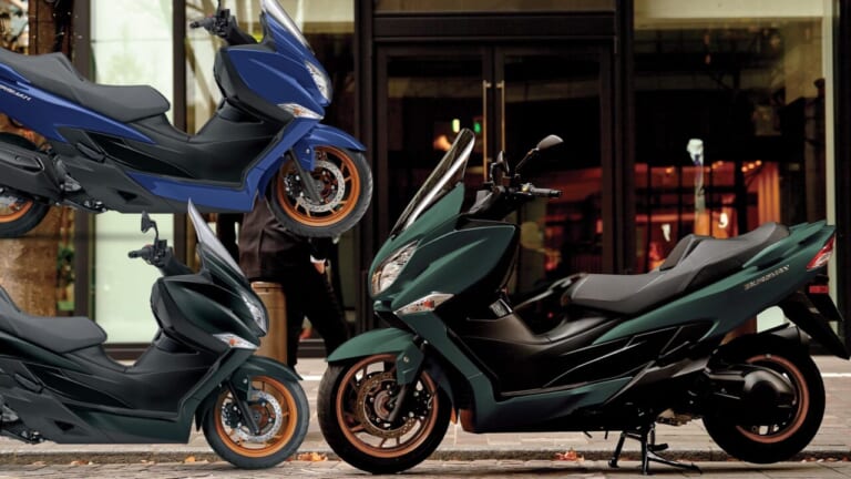 今度の「バーグマン400」はゴールドホイール! 英スズキがニューカラー3色を発表、日本使用にも導入?