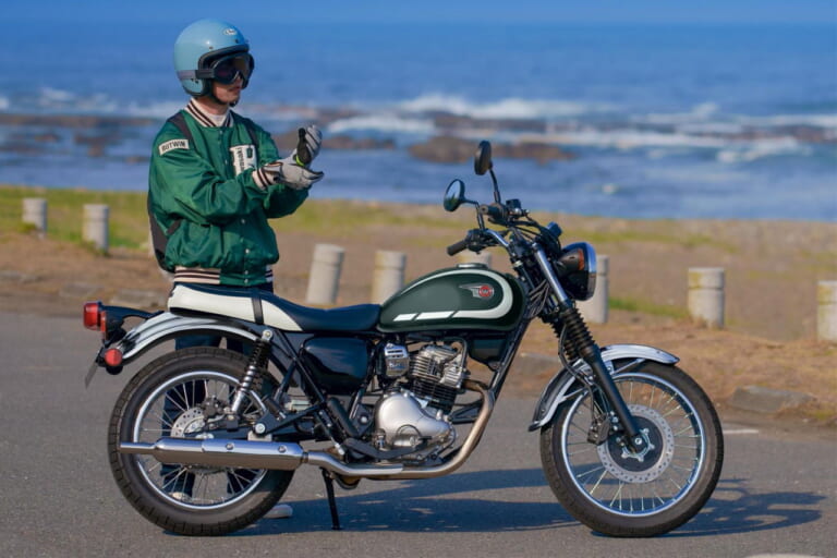 カワサキ|W230|欧州仕様|2026年モデル|カワサキ「W230」「メグロS1」の2026年モデルが登場! W230はメッキフェンダーの新色マットグリーン採用【欧州】