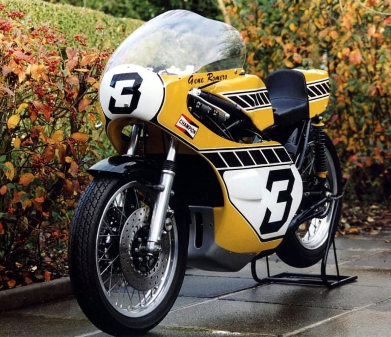 北米ヤマハのファクトリーマシン｜約1400万円! 伝説のモンスターマシン「ヤマハTZ750」デイトナ優勝車がオークションに登場