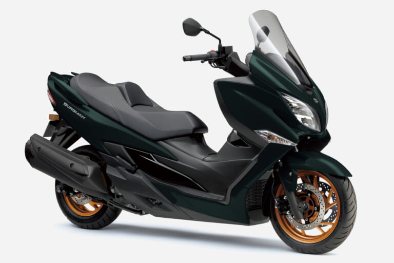 スズキ|バーグマン400|2025年モデル|今度の「バーグマン400」はゴールドホイール! スズキがニューカラー3色を発表、7/18発売