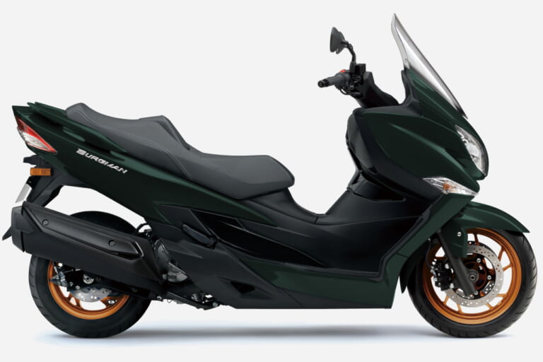 スズキ｜バーグマン400｜2025年モデル｜今度の「バーグマン400」はゴールドホイール！ スズキがニューカラー3色を発表、7/18発売
