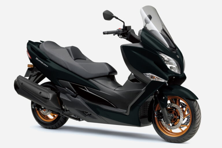 スズキ|バーグマン400|2025年モデル|今度の「バーグマン400」はゴールドホイール! スズキがニューカラー3色を発表、7/18発売