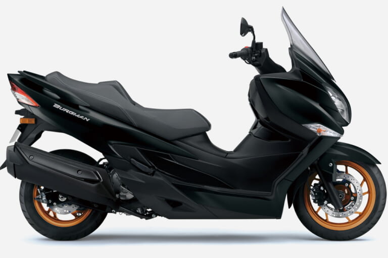 スズキ｜バーグマン400｜2025年モデル｜今度の「バーグマン400」はゴールドホイール！ スズキがニューカラー3色を発表、7/18発売
