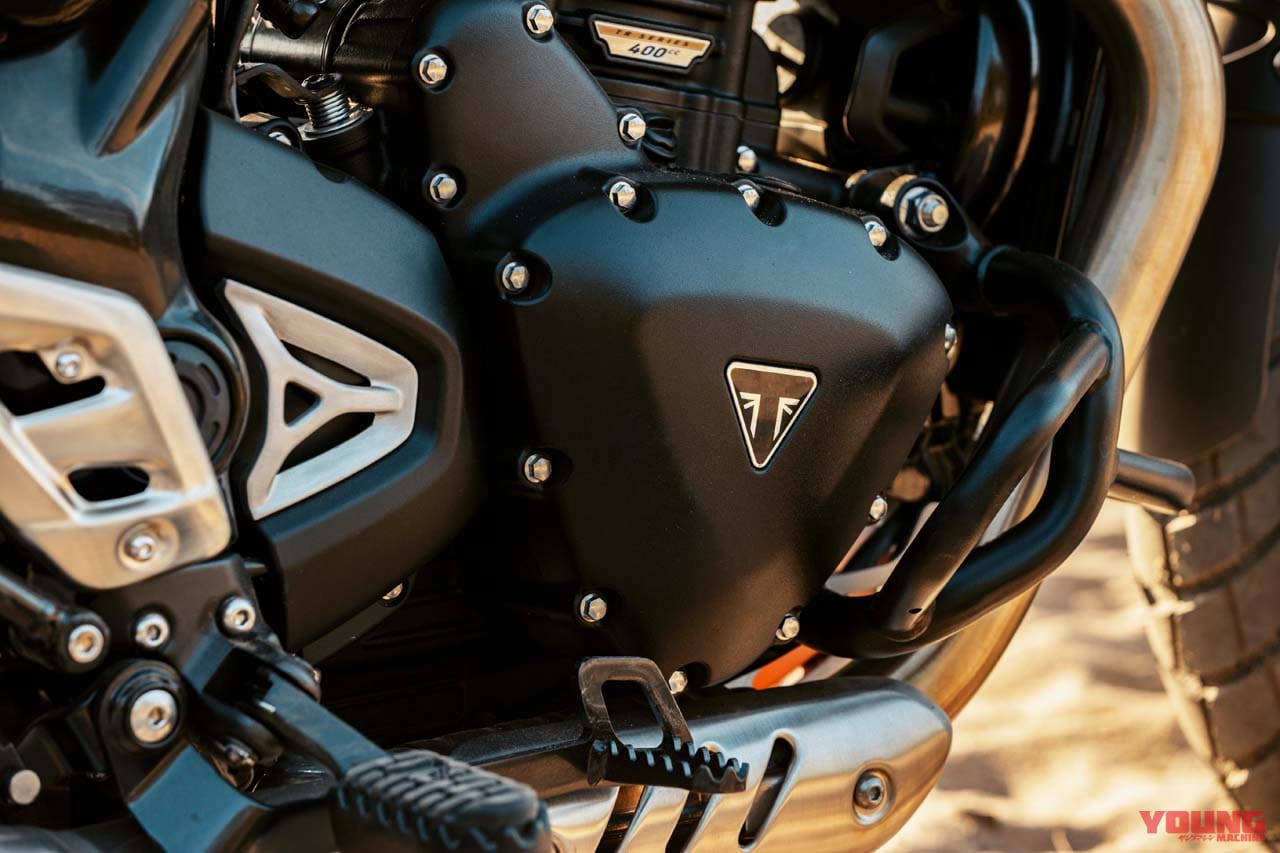 |普通二輪免許で乗れるトライアンフ 新型「スクランブラー400 XC」発表! チューブレススポークホイールやガード類を備えた本格派へ