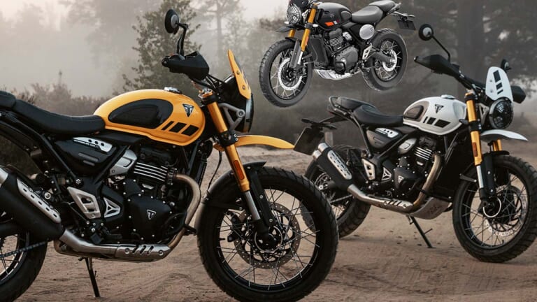 普通二輪免許で乗れるトライアンフ 新型「スクランブラー400 XC」発表! チューブレススポークホイールやガード類を備えた本格派へ