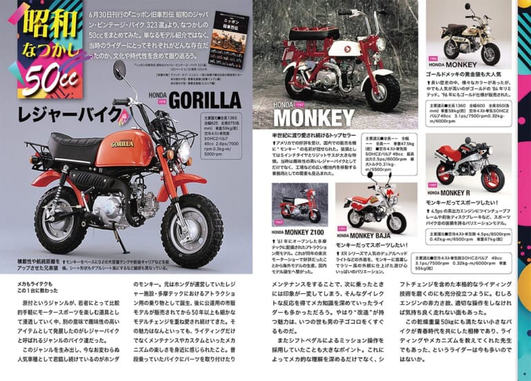 昭和なつかし50cc｜「タイで撮り下ろし」ゴリラ125登場? さらに昭和なつかし50cc特集/電子制御特集も【ヤングマシン電子版9月号7/24公開】【完全無料】