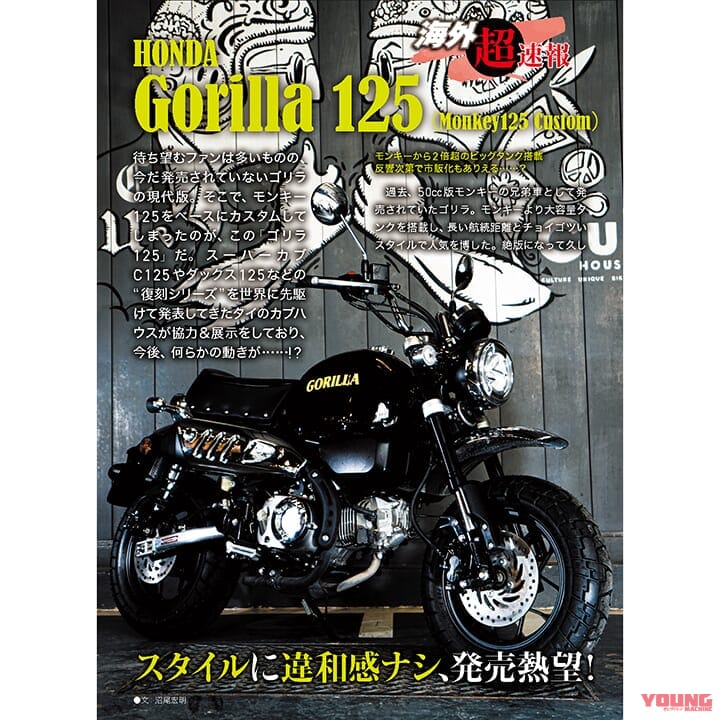 GORILLA125｜「タイで撮り下ろし」ゴリラ125登場? さらに昭和なつかし50cc特集/電子制御特集も【ヤングマシン電子版9月号7/24公開】【完全無料】