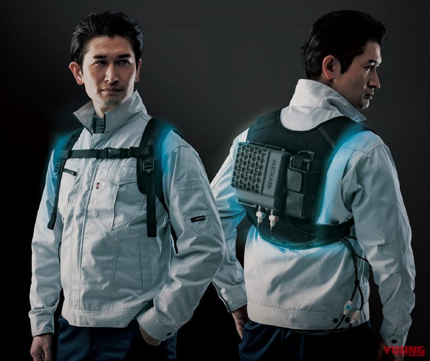 日本シグマックス株式会社 メディエイド アイシングギア ベスト2｜ゴツいバックパックは伊達じゃない! プロ仕様の最強冷却ウェア「メディエイド アイシングギア ベスト2」は酷暑ツーリングを快適にする
