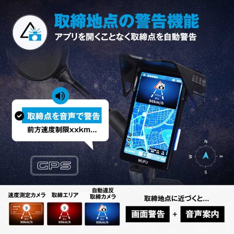 MAXWIN MF-MS1000|自動でオービス検知&ルートの先が見やすい縦型スマートモニター! クラウドファンディングサイトで40%OFFから先行販売中