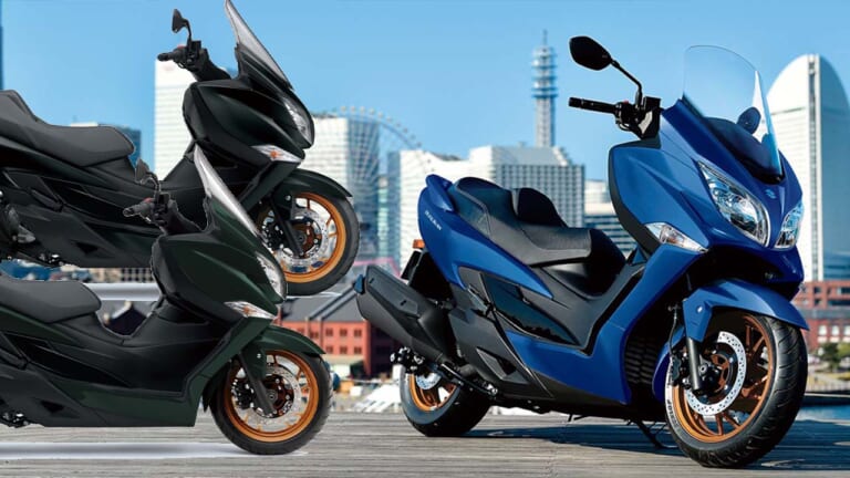 今度の「バーグマン400」はゴールドホイール! スズキがニューカラー3色を発表、7/18発売