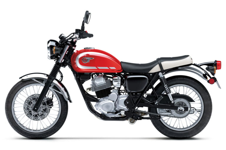 カワサキ|W230|2026年モデル|初登場の赤!! カワサキ「W230」「メグロS1」の2026年モデルが登場、W230はメッキフェンダーも採用