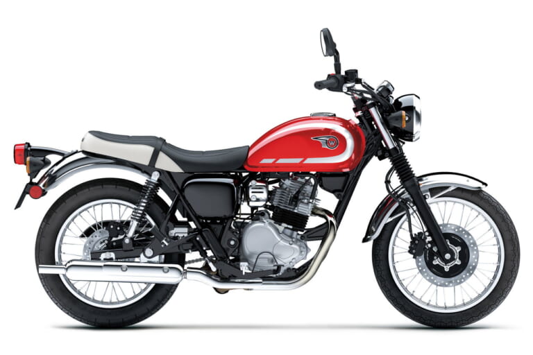 カワサキ|W230|2026年モデル|初登場の赤!! カワサキ「W230」「メグロS1」の2026年モデルが登場、W230はメッキフェンダーも採用