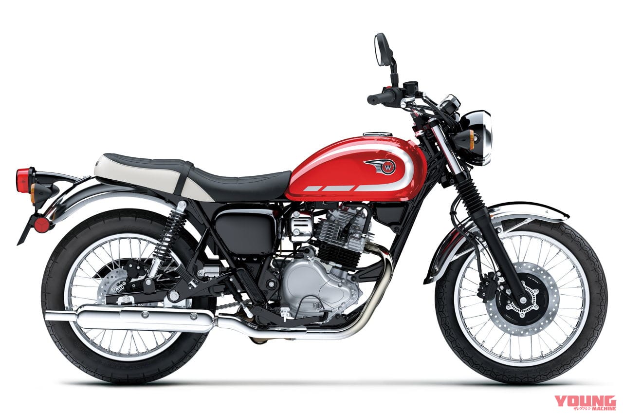 |初登場の赤!! カワサキ「W230」「メグロS1」の2026年モデルが登場、W230はメッキフェンダーも採用