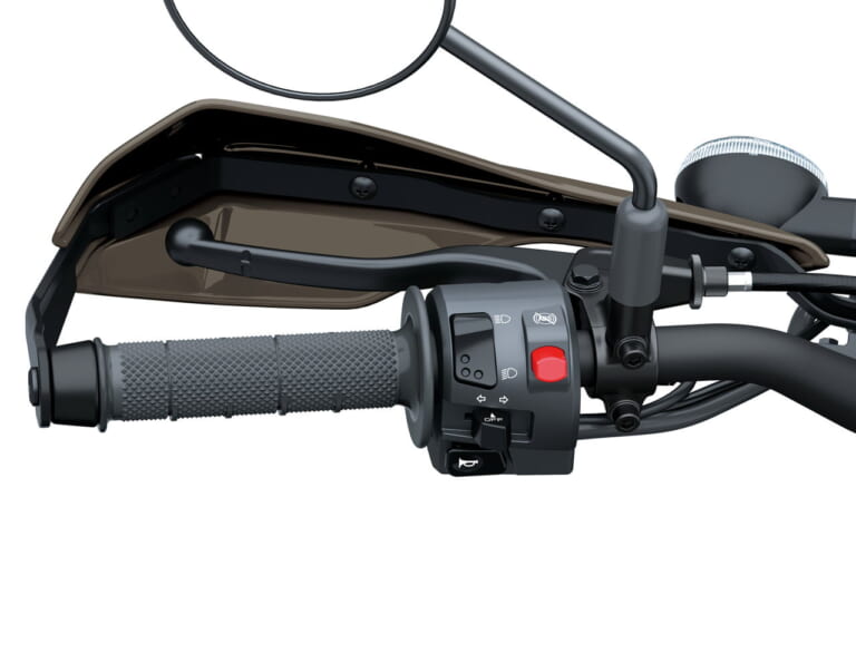 カワサキ|KLX230 DF|2026年モデル|旅する4スト! カワサキ新型モデル「KLX230 DF」登場、シェルパに後輪チューブレスやエンジンガード、リヤキャリアを追加