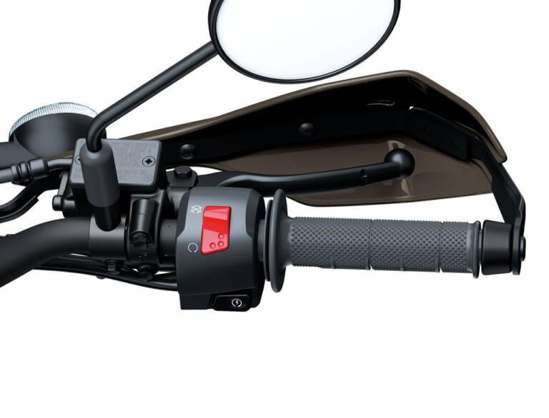 カワサキ｜KLX230 DF｜2026年モデル｜旅する4スト！ カワサキ新型モデル「KLX230 DF」登場、シェルパに後輪チューブレスやエンジンガード、リヤキャリアを追加