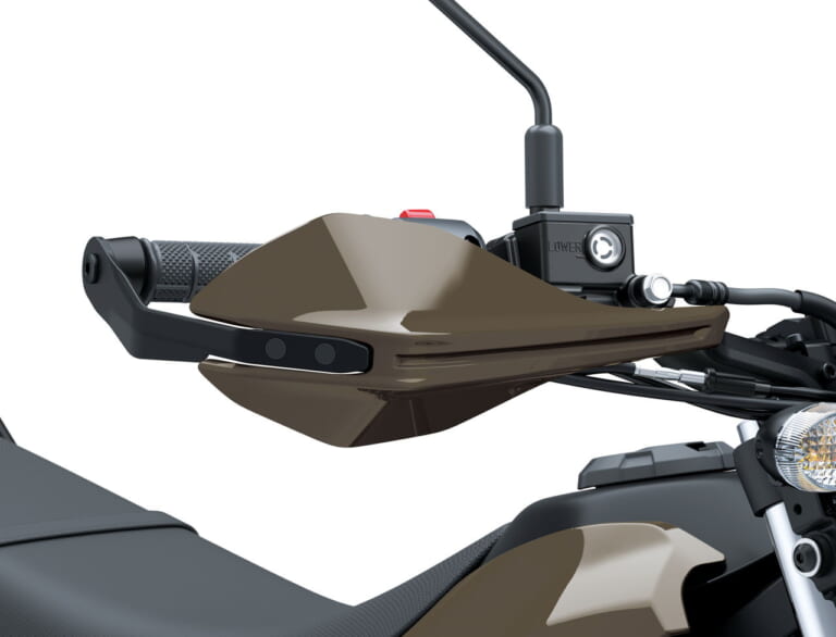 カワサキ｜KLX230 DF｜2026年モデル｜旅する4スト！ カワサキ新型モデル「KLX230 DF」登場、シェルパに後輪チューブレスやエンジンガード、リヤキャリアを追加