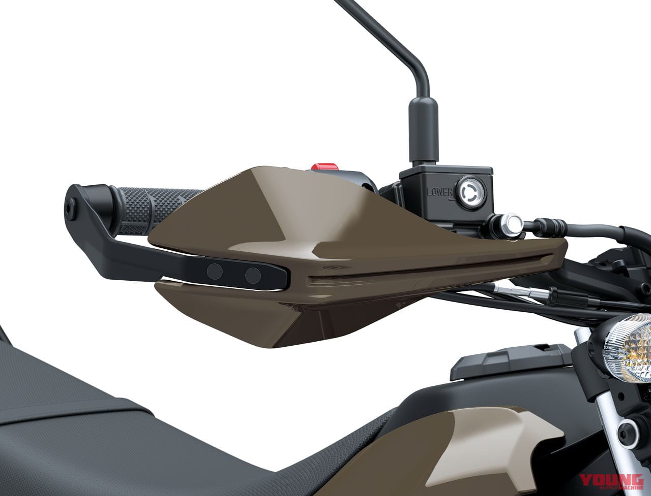 ｜旅する4スト！ カワサキ新型モデル「KLX230 DF」登場、シェルパに後輪チューブレスやエンジンガード、リヤキャリアを追加