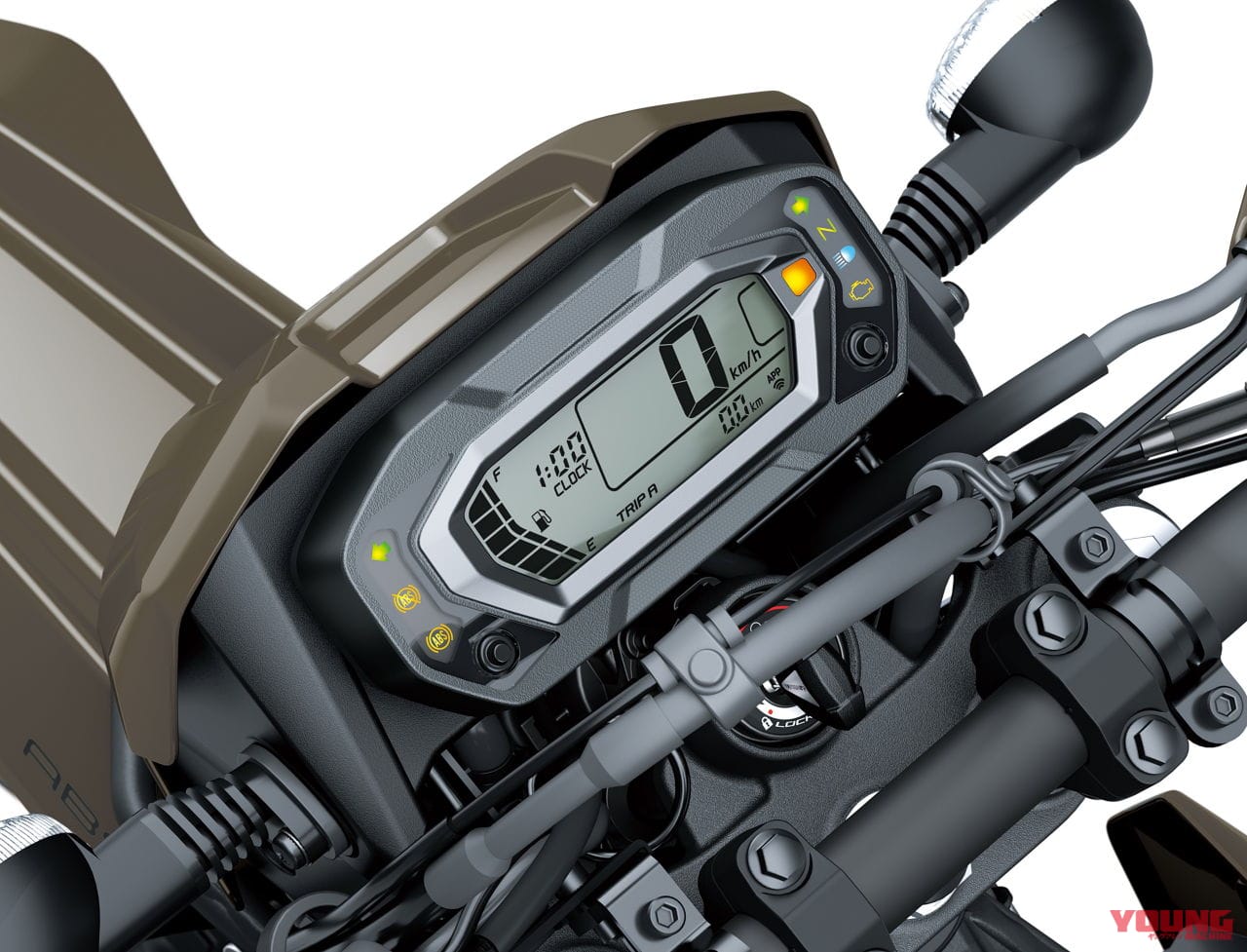 |旅する4スト! カワサキ新型モデル「KLX230 DF」登場、シェルパに後輪チューブレスやエンジンガード、リヤキャリアを追加