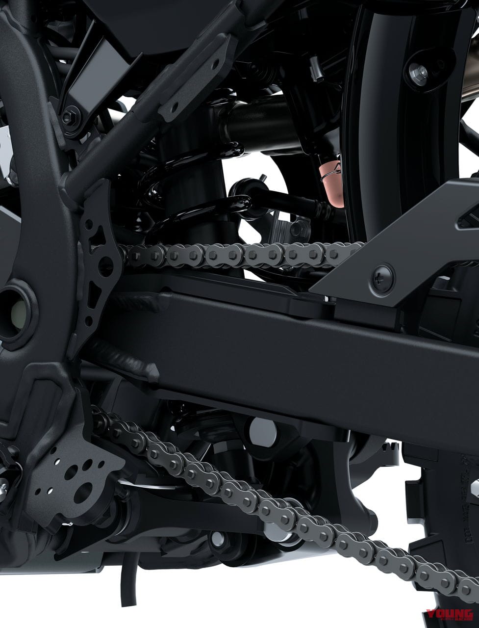 ｜旅する4スト！ カワサキ新型モデル「KLX230 DF」登場、シェルパに後輪チューブレスやエンジンガード、リヤキャリアを追加