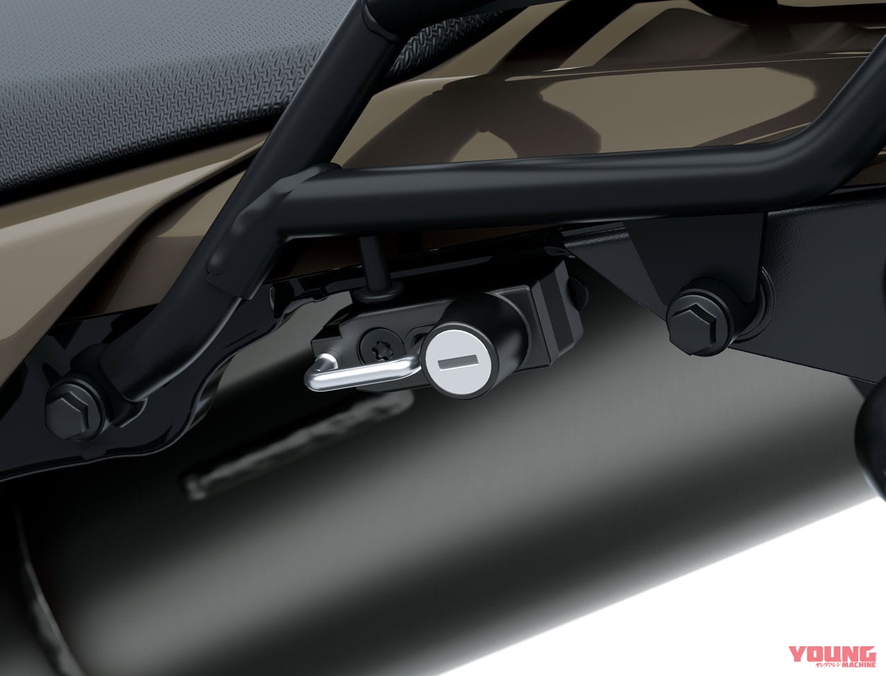 |旅する4スト! カワサキ新型モデル「KLX230 DF」登場、シェルパに後輪チューブレスやエンジンガード、リヤキャリアを追加
