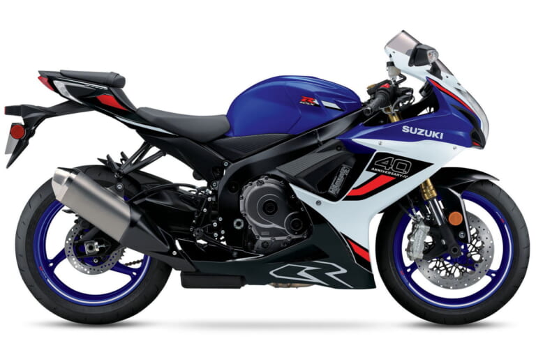 スズキ|GSX-R750|北米仕様|2026年モデル|こっちも40周年記念カラー! 北米で生き残るスズキ「GSX-R750」「GSX-R600」に新型R1000とお揃いの青×白が登場
