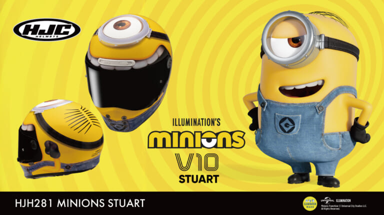 HJC V10 MINIONS STUART|kabuto/HJCから個性派グラフィック3種が登場! 最新ヘルメット発売一覧【2025年8月版】