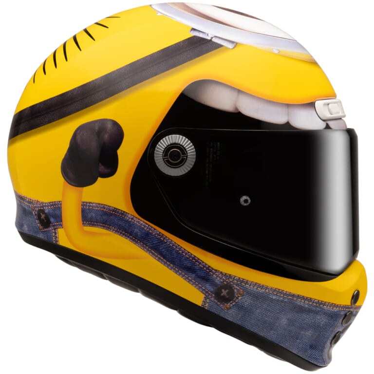 HJC V10ミニオンズ スチュアート｜アウトロー的魅力と遊び心! HJC「V10ミニオンズ スチュアート」はライダーの個性を爆発させるヘルメットだ