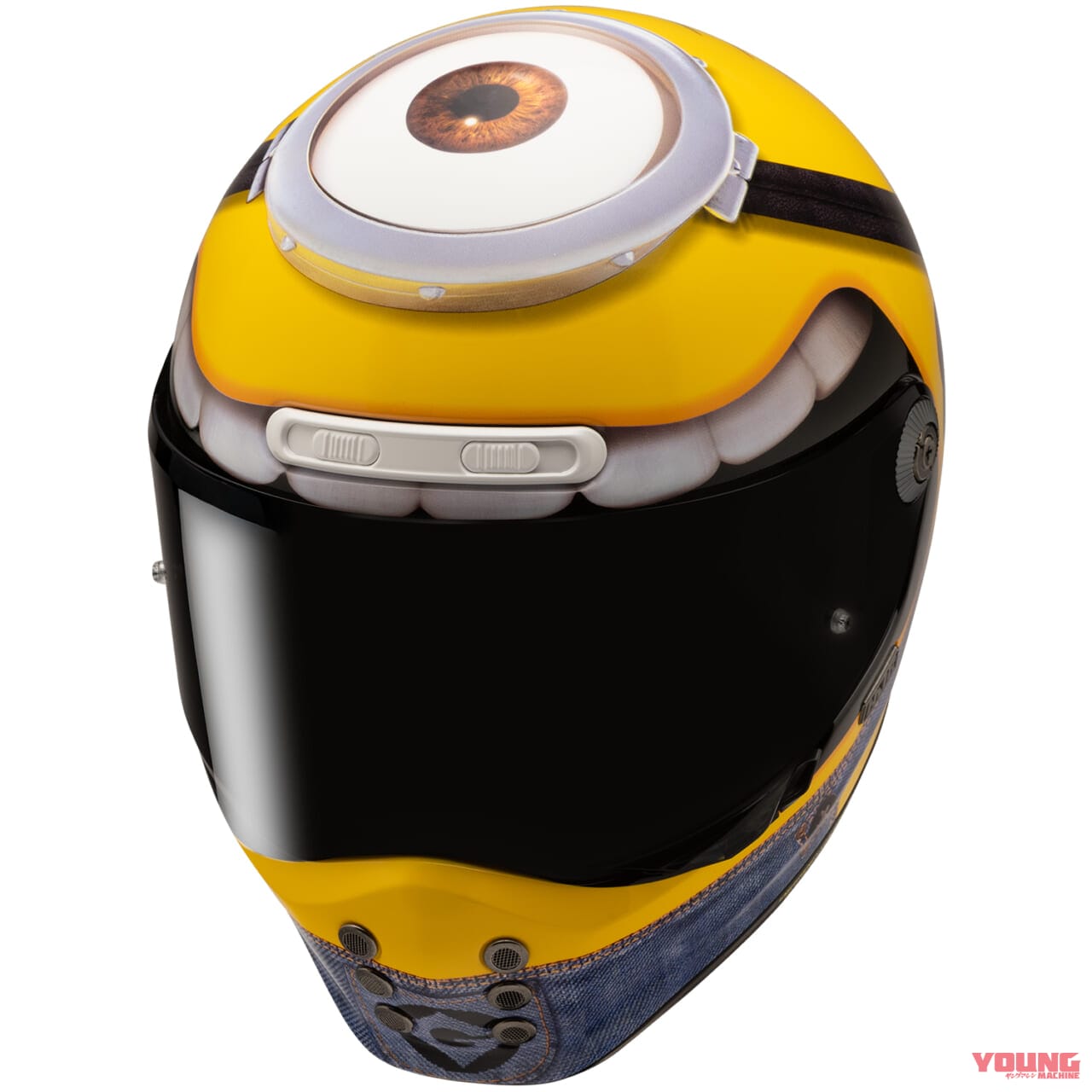 HJC V10ミニオンズ スチュアート｜アウトロー的魅力と遊び心! HJC「V10ミニオンズ スチュアート」はライダーの個性を爆発させるヘルメットだ