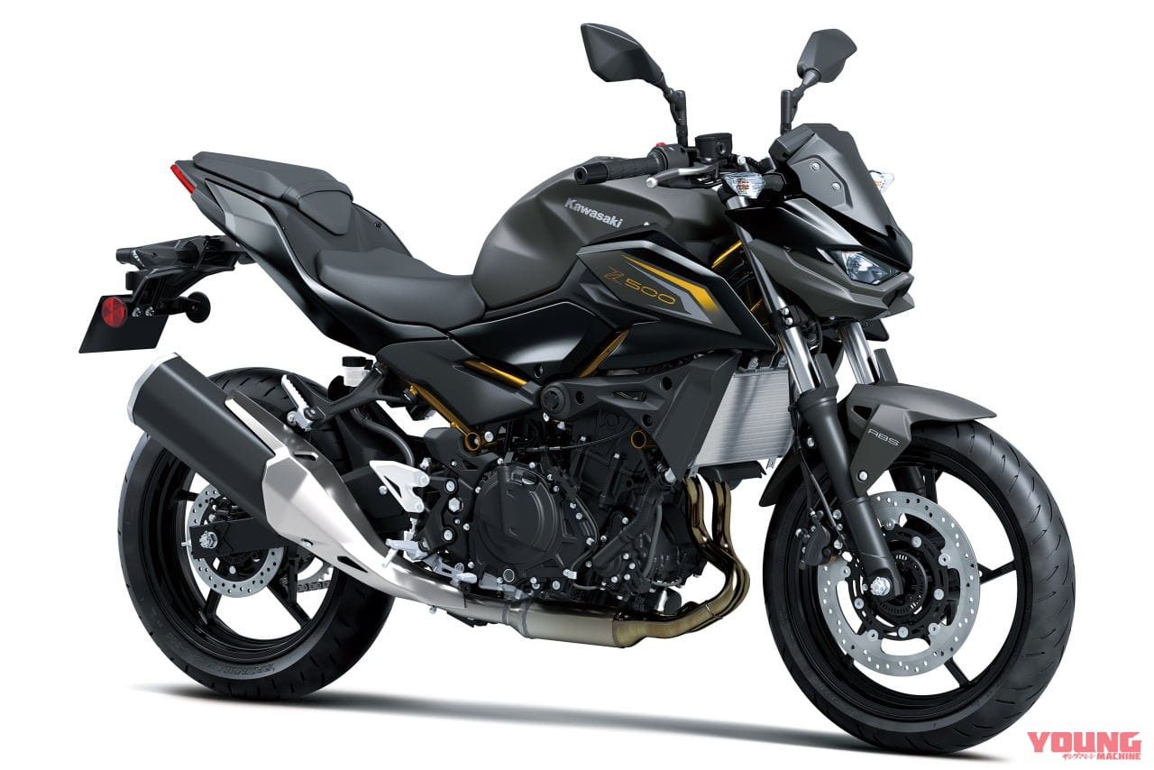 Z500［2026 EU model］｜カワサキ「Z」ファミリーの2026年モデルが登場！ ゴールドフレームのニューカラーも【欧州】