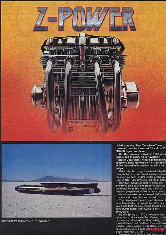 当時のカタログ｜「Z1から始まったカワサキ直4伝説! 」1970年代：Z1前期系の全年式を徹底解説【2輪史に輝く名機たち】