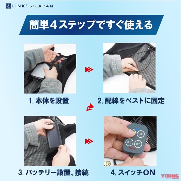 冷暖ボディコンディショニングペルチェベスト 2025|【身体を内側から冷やす】リンクスの「ペルチェベスト」で残暑ライディングを快適に変える