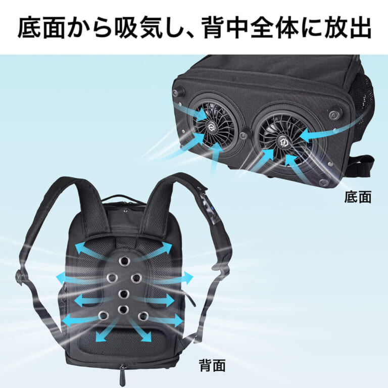 サンワサプライ 200-BAGBPFAN1｜背中が呼吸する”背負う扇風機”の衝撃‼ 荷物多めライダーの常識を「冷却ファン付きリュック」が覆す！