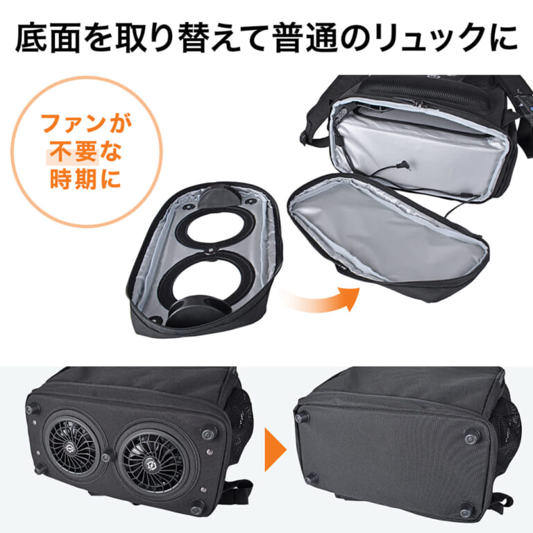 サンワサプライ 200-BAGBPFAN1｜背中が呼吸する”背負う扇風機”の衝撃‼ 荷物多めライダーの常識を「冷却ファン付きリュック」が覆す！