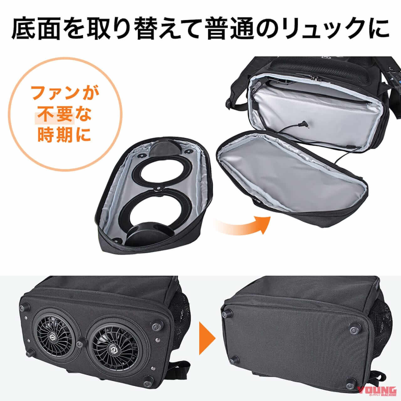 サンワサプライ 200-BAGBPFAN1｜背中が呼吸する”背負う扇風機”の衝撃‼ 荷物多めライダーの常識を「冷却ファン付きリュック」が覆す！