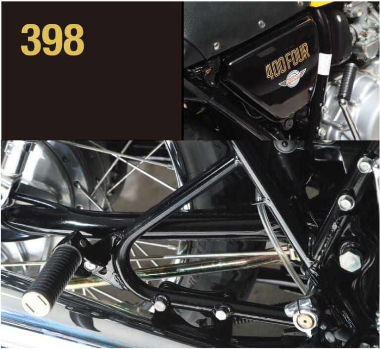 HONDA CB400FOUR｜ホンダならではのカフェレーサーを示した車体構成：ホンダCB400FOUR【1974～1977】各部解説