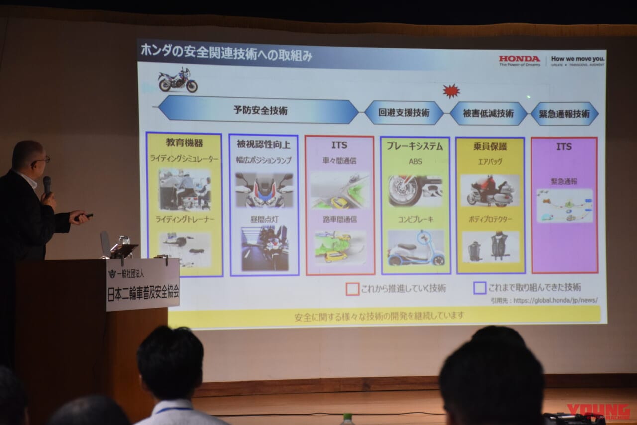 |バイクの「安全」に関する課題を多角的に解説! 警察・高校・ホンダ・JAFの取り組み【日本二普協 第4回シンポジウム】