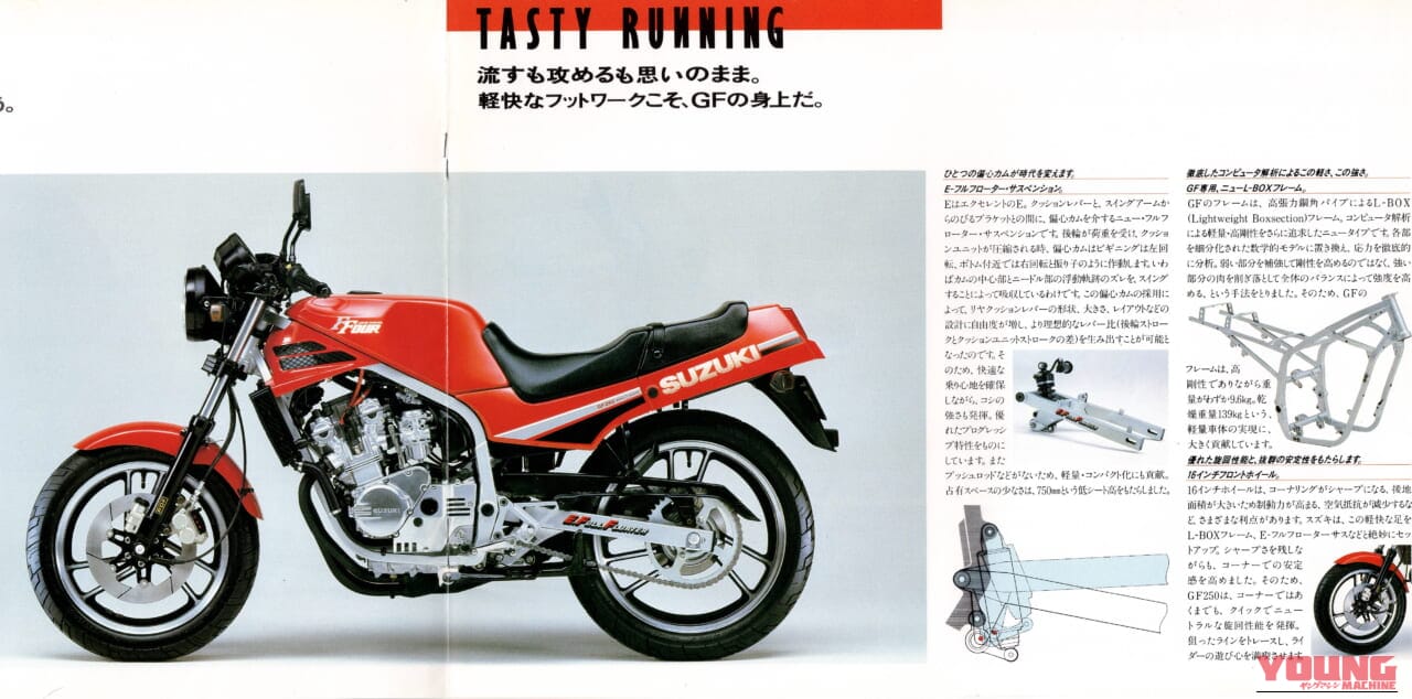 スズキ｜GS250FW｜1983年｜上質さを実現した量産250cc初の4気筒モデル、1983年スズキ「GS250FW」【柏 秀樹の昭和～平成 カタログ蔵出しコラム Vol.23】