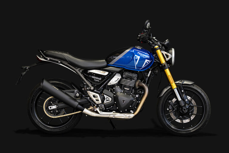【トリックスター】TRIUMPH SPEED400/　SCRAMBLER400Xに適合する政府認証スリップオンマフラーを発売！