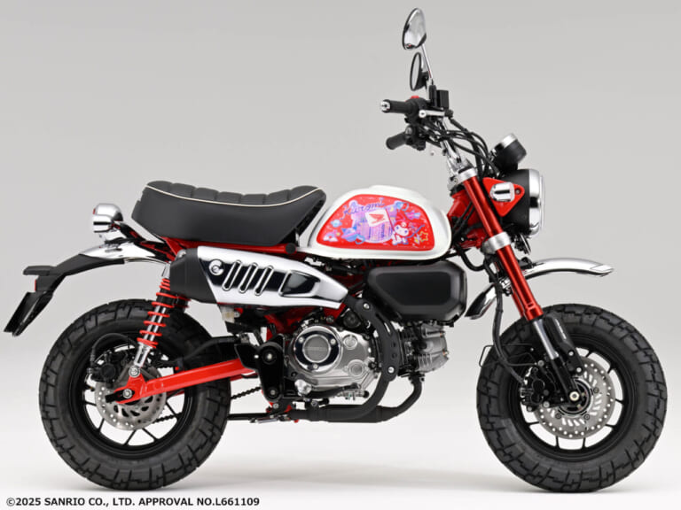 “Honda × Kuromi” モンキー125用タンクサイドパネル｜【限定】愛車のモンキー125を「クロミ」仕様に！ ホンダが純正アクセサリーのタンクサイドパネルを発売