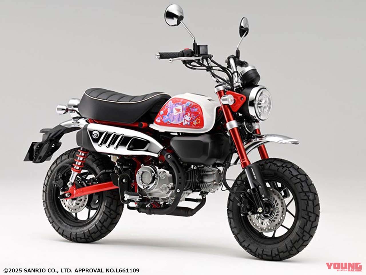 “Honda × Kuromi” モンキー125用タンクサイドパネル｜【限定】愛車のモンキー125を「クロミ」仕様に！ ホンダが純正アクセサリーのタンクサイドパネルを発売