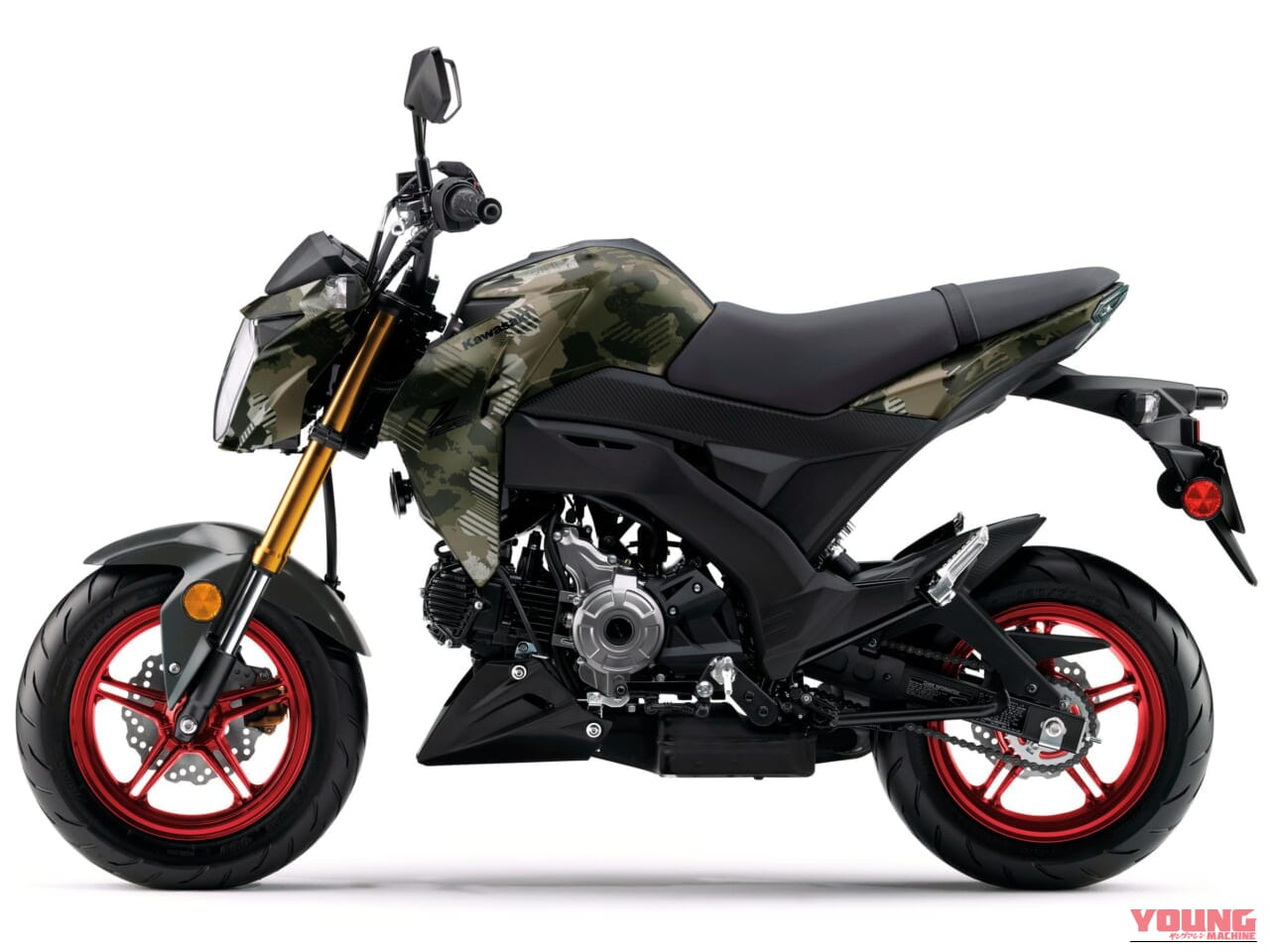 ｜カワサキ「Z125プロ」2026年モデル登場！ 金のサスペンションに新グリーン、さらにホイールも塗り分け【北米】