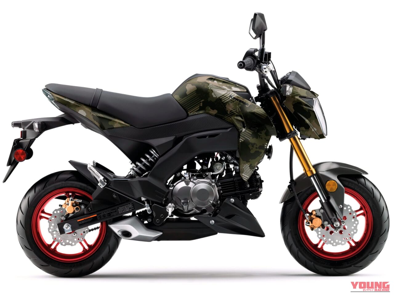 |カワサキ「Z125プロ」2026年モデル登場! 金のサスペンションに新グリーン、さらにホイールも塗り分け【北米】