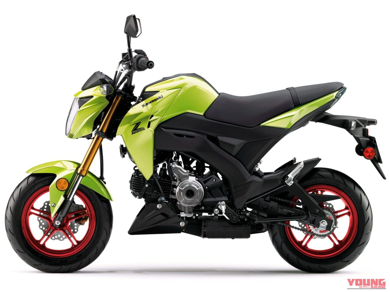|カワサキ「Z125プロ」2026年モデル登場! 金のサスペンションに新グリーン、さらにホイールも塗り分け【北米】
